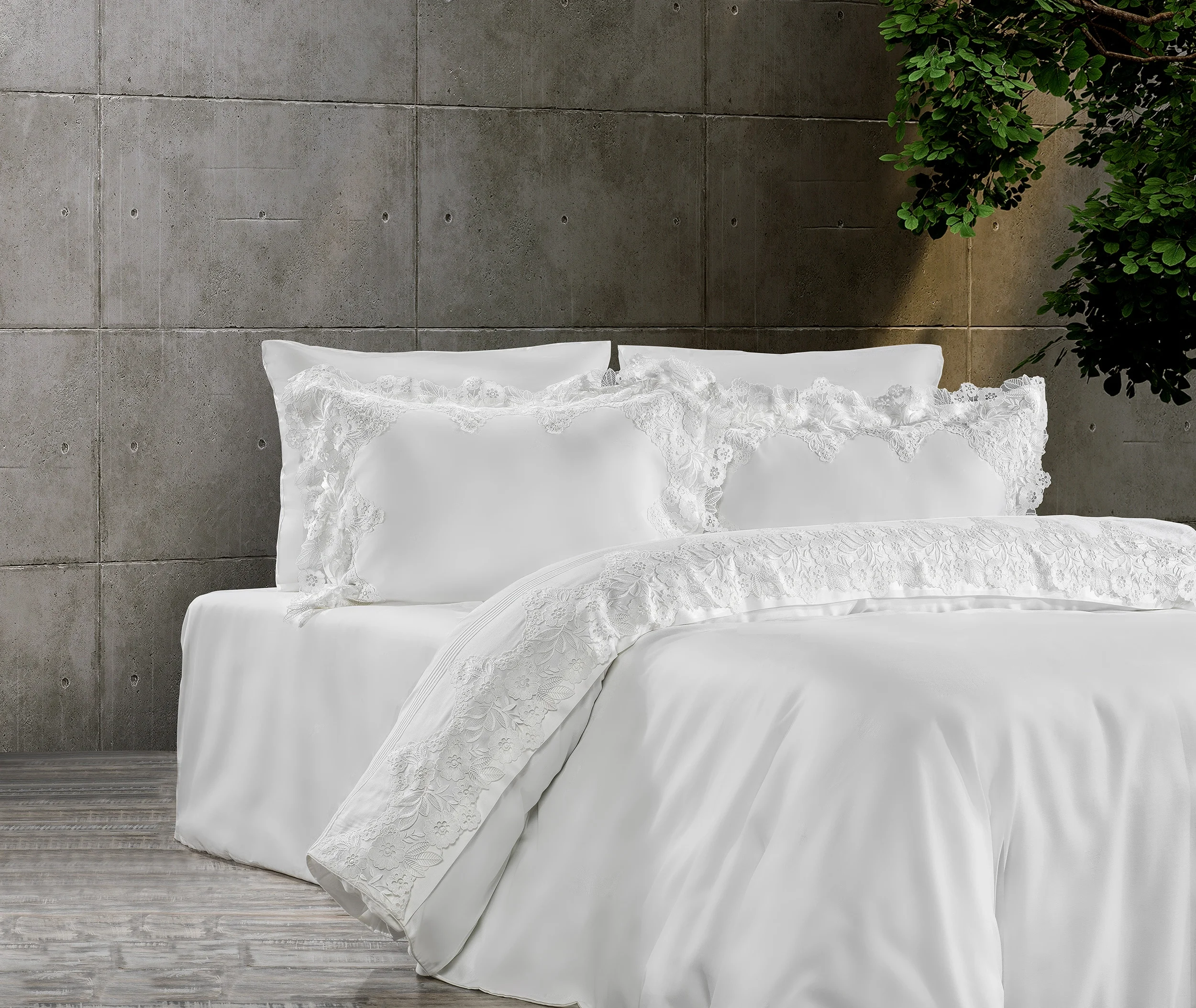 Zebra Casa Rosarıa 6 Parça Çift Kişilik Dantelli Nevresim Takımı-Krem