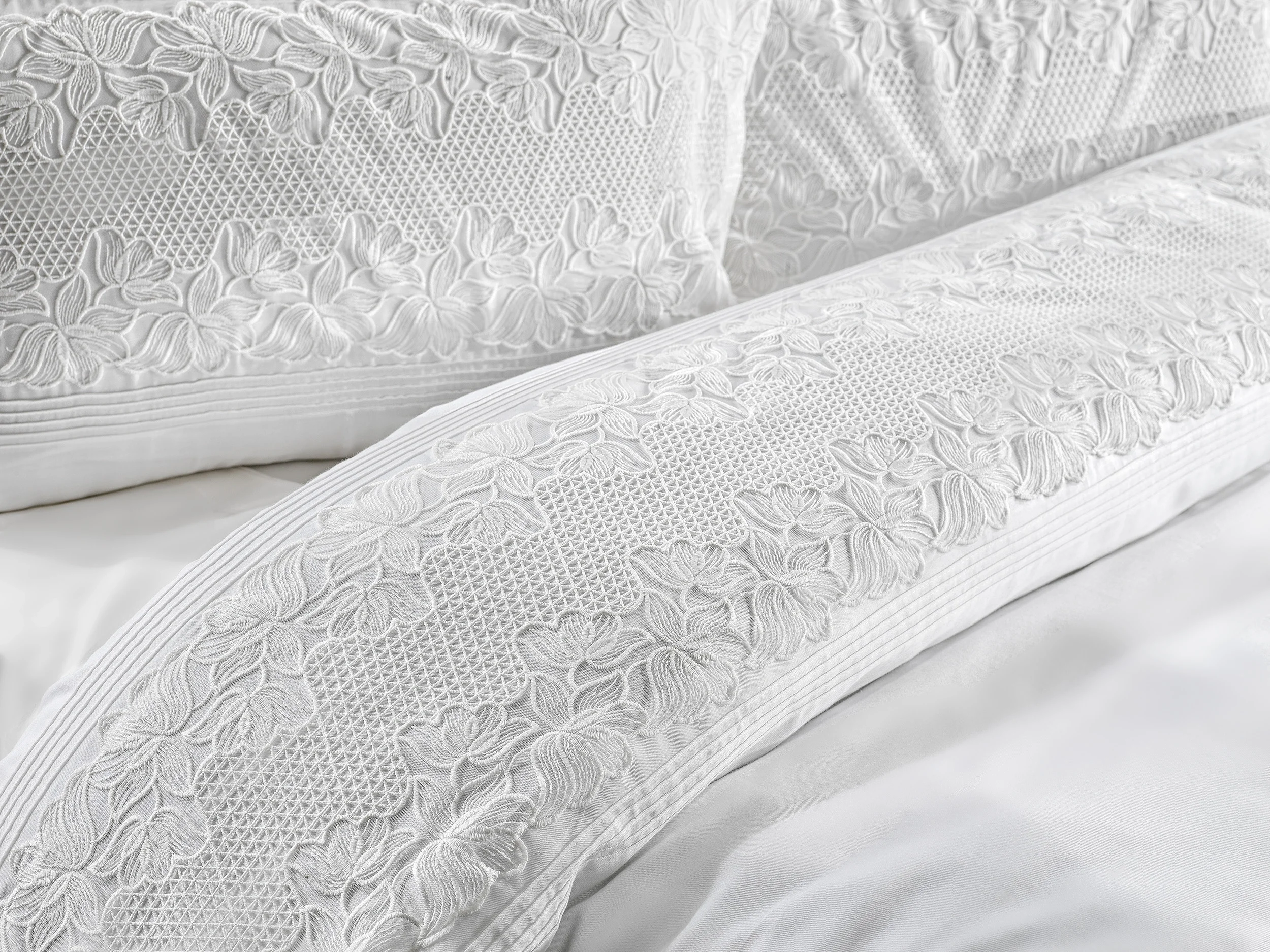 Zebra Casa Solea 6 Parça Çift Kişilik Dantelli Nevresim Takımı-Krem