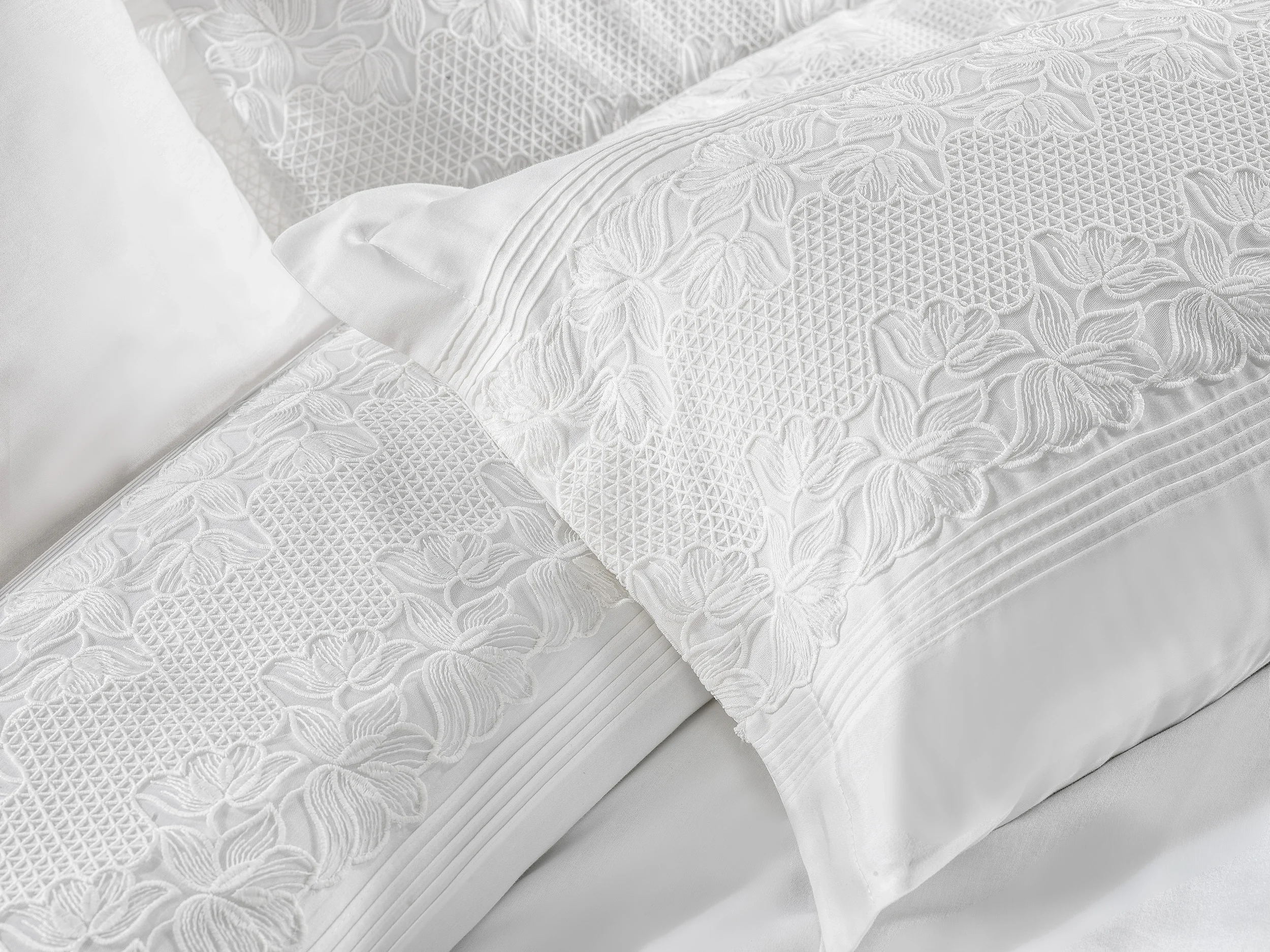 Zebra Casa Solea 6 Parça Çift Kişilik Dantelli Nevresim Takımı-Krem