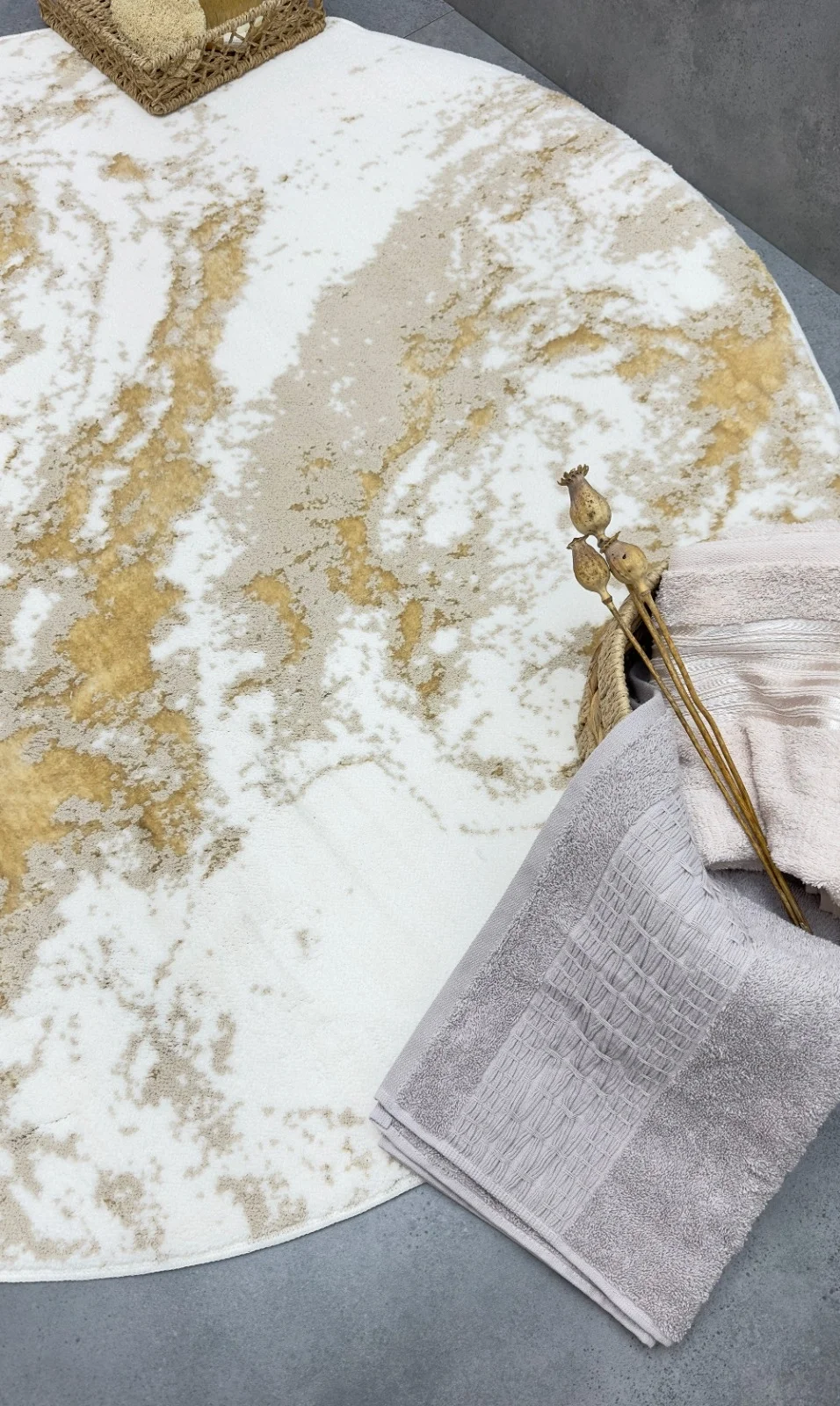 Zebra Casa Veronica Yuvarlak 120Cm Paspas-Ekru/Latte