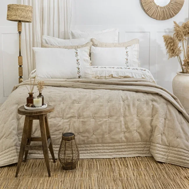 Zebra Casa Wendy Çift Kişilik Yatak Örtüsü-Keten