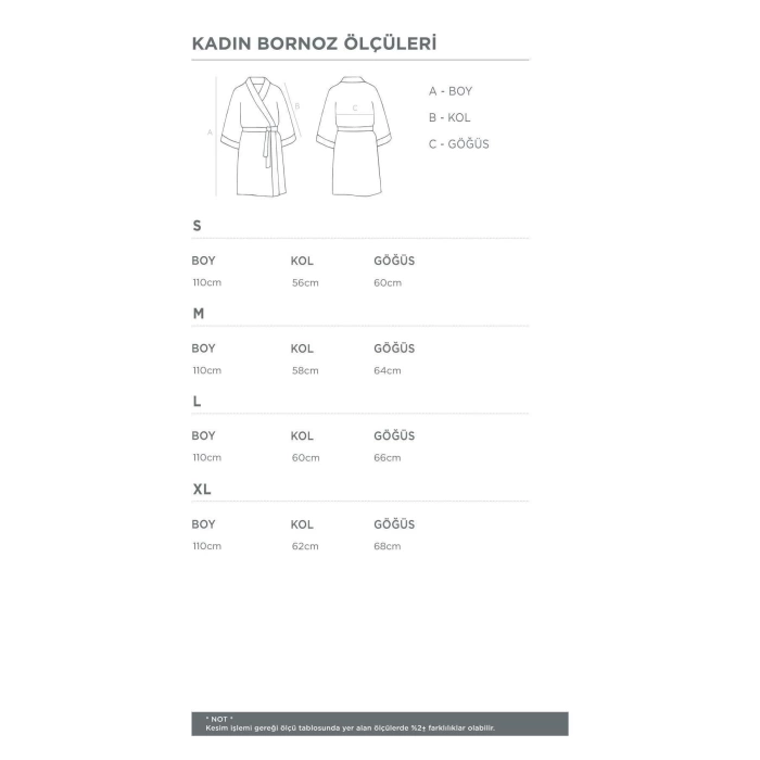 EcoCotton Erva Kadın Bornoz %100 Organik Pamuk Keten Melanj Bej/M