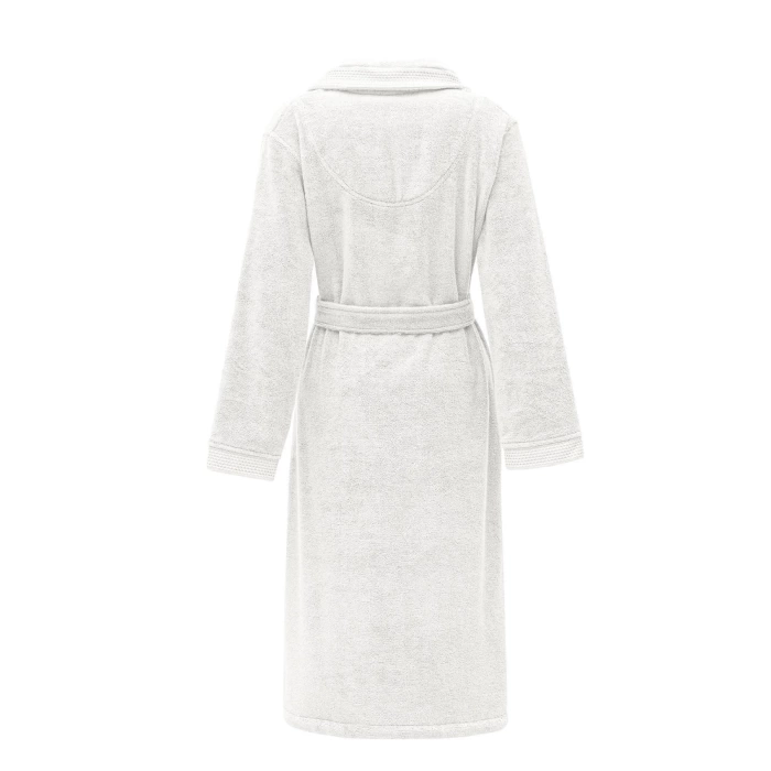 EcoCotton Pure Cotton Kadın  Bornoz %100 Organik Pamuk Nakışlı-Krem/M
