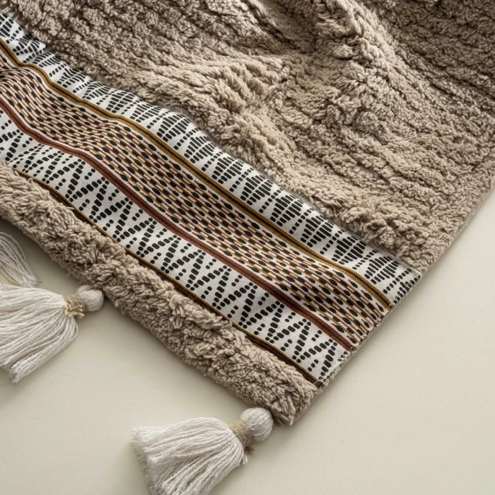 EcoCotton Rita 2Li Banyo Paspas Seti %100 Karde Pamuk-Bej 40x60/60x90