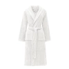 EcoCotton Pure Cotton Kadın  Bornoz %100 Organik Pamuk Nakışlı-Krem/M