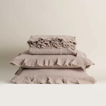 EcoCotton Dina Çift Kişilik Yatak Örtüsü %100 Organik Pamuk Pike-Bej 240*260