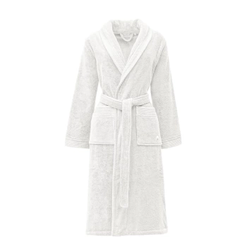 EcoCotton Pure Cotton Kadın  Bornoz %100 Organik Pamuk Nakışlı-Krem/M