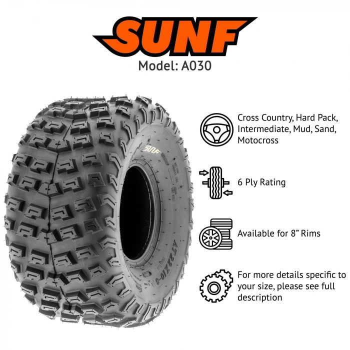 22X10-8 SunF A030 6 PR Atv Arka Lastiği