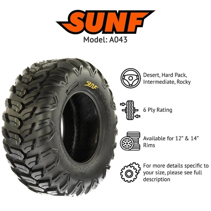 25x10.00R12 Sunf A043 All Trail 6Kat Atv-Utv Arka Lastiği