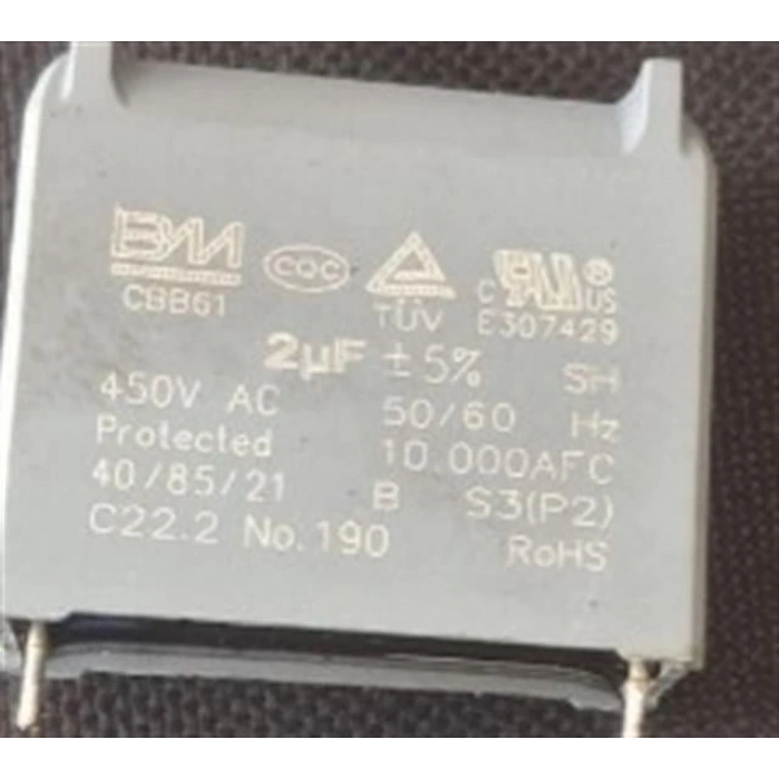 2µF 450VAC CBB61 Motor ve Fan Başlangıç Kondansatörü