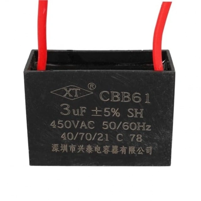 3 uF 450 Volt Kablolu Kare Tip Kutupsuz Kondansatör