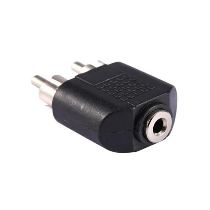 3.5 Mm Stereo Dişi  / 2 Rca Erkek Çevirici Jack