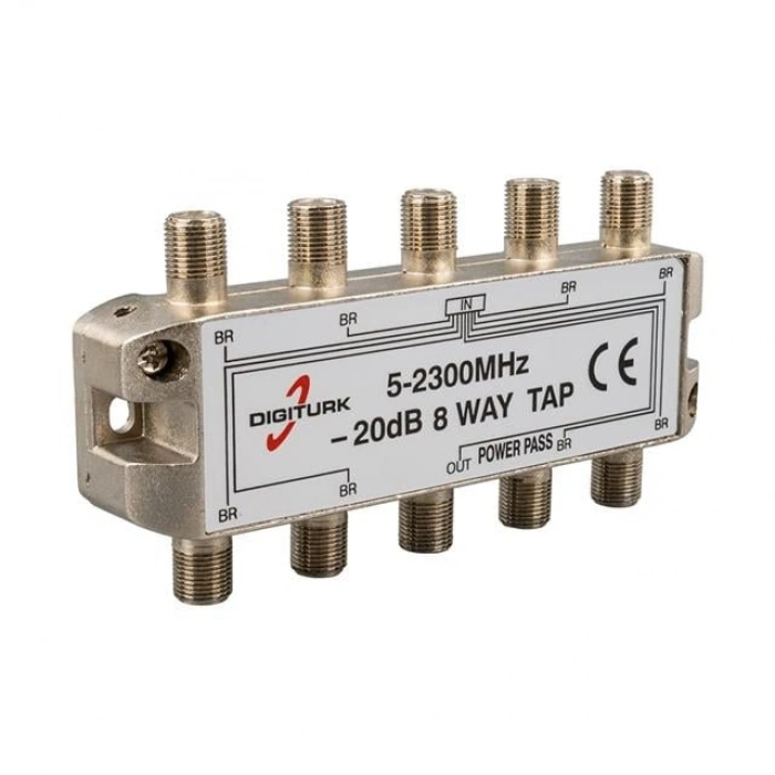 Digitürk 5-2150 Mhz 20dB 8 Yollu Tap Switch 1/8 Splitter