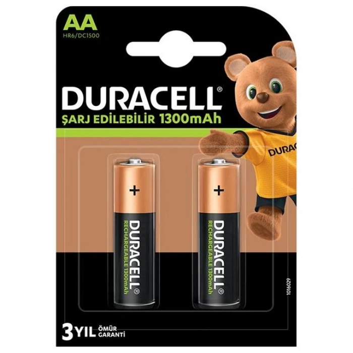 Duracell 1300 mA AA Şarjlı Kalem Pil 2li Paket