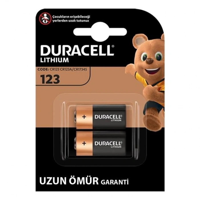 Duracell CR123 / CR123A / CR17345 3 Volt Lityum Pil (2li Paket)