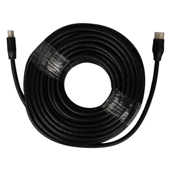 Fully G-507FS Plastik Düz Siyah 20 Metre Gold Poşetli Hdmi Kablo