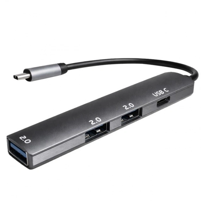 Fully S-802K 4ü 1 Arada USB-A Type-C Hub Dönüştürücü Alüminyum Gövde Ultra İnce Tasarım