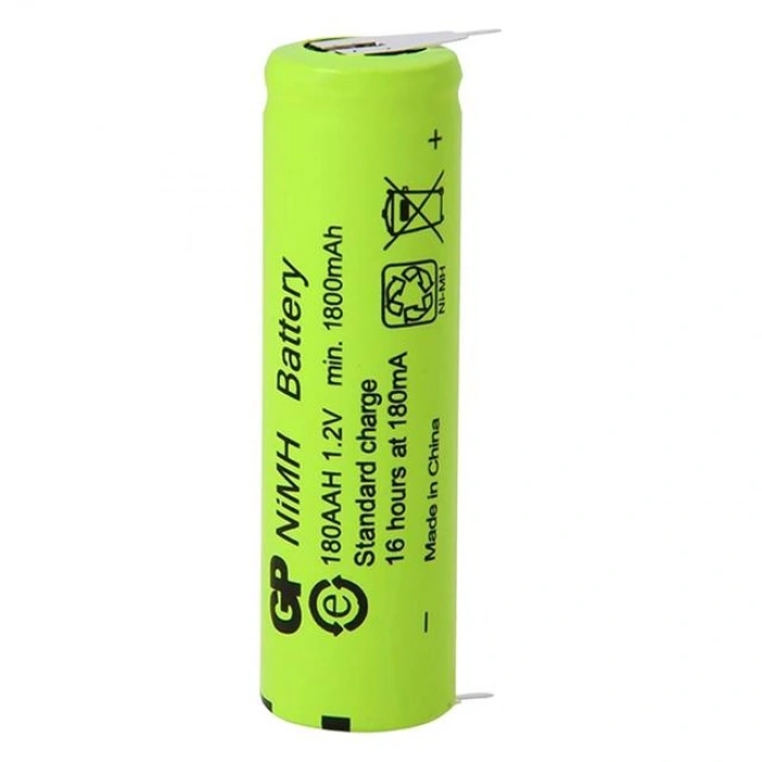 Gp 1.2 Volt 1800 Ma Düz Kafa Puntalı Şarjlı AA Kalem Pil 180AAh