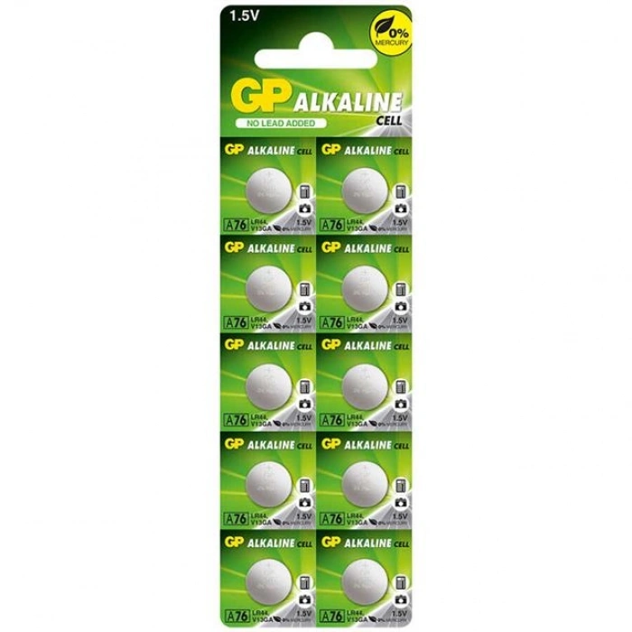 GP A76 LR44 Alkalin AG-13 PİL (A76F-2C10) 10lu Paket