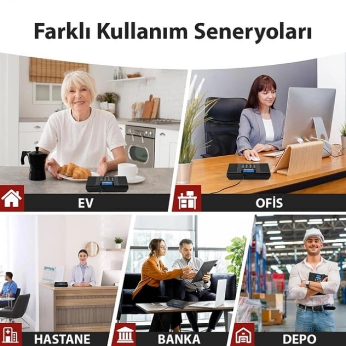 Hello F60D DC 5V 1A Kablosuz Intercom Sistemi 18 Kanal Kapalı Devre Sesli İletişim Çözümü