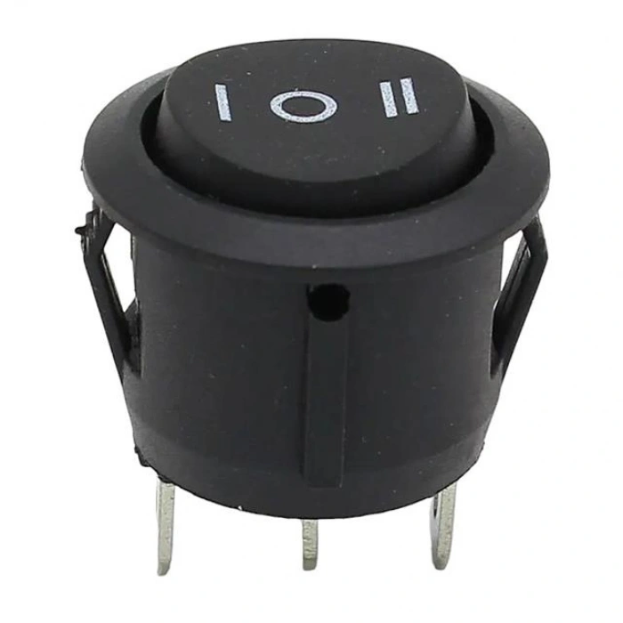 IC-134 Yuvarlak Işıksız On-Off-On 3P Anahtar