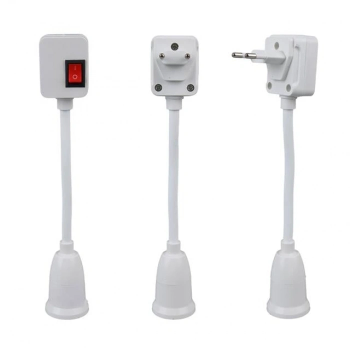 Ledx DY-105 Prizi E27 Duya Dünüştürücü Açma Kapama Anahtarlı Oynar Başlıklı Duy