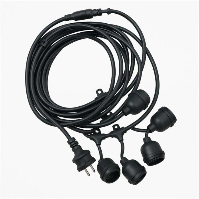 Ledx KB00001 5li E27 Duy Sıralı 5 Metre Lamba Kablosu (5 Adet Duy İçerir)