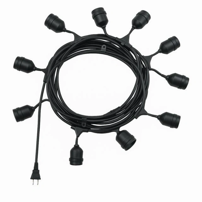 Ledx KB00002 10lu E27 Duy Sıralı 10 Metre Lamba Kablosu (10 Adet Duy İçerir)
