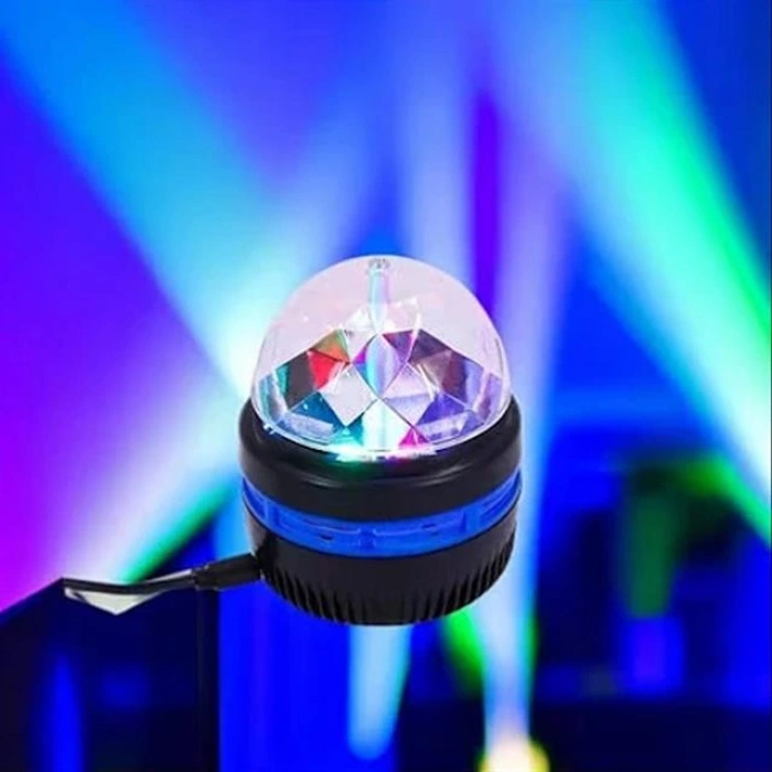 Ledx YQX-6888 Mini Usbli 3 Watt Şarjlı Sihirli Rgb Led Disko Topu