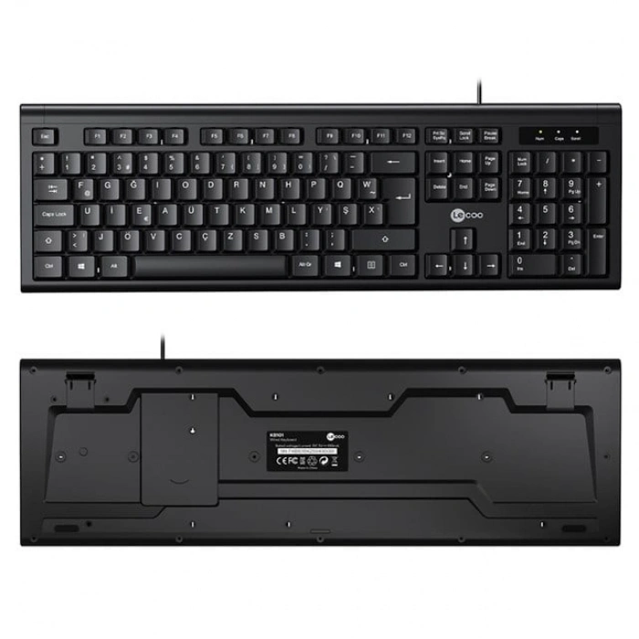 Lenovo Lecoo KB101 USB Kablolu Siyah Türkçe F Klavye (Numpadli)