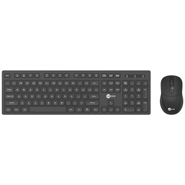 Lenovo Lecoo KW201 Kablosuz Q Klavye - Mouse Set Siyah