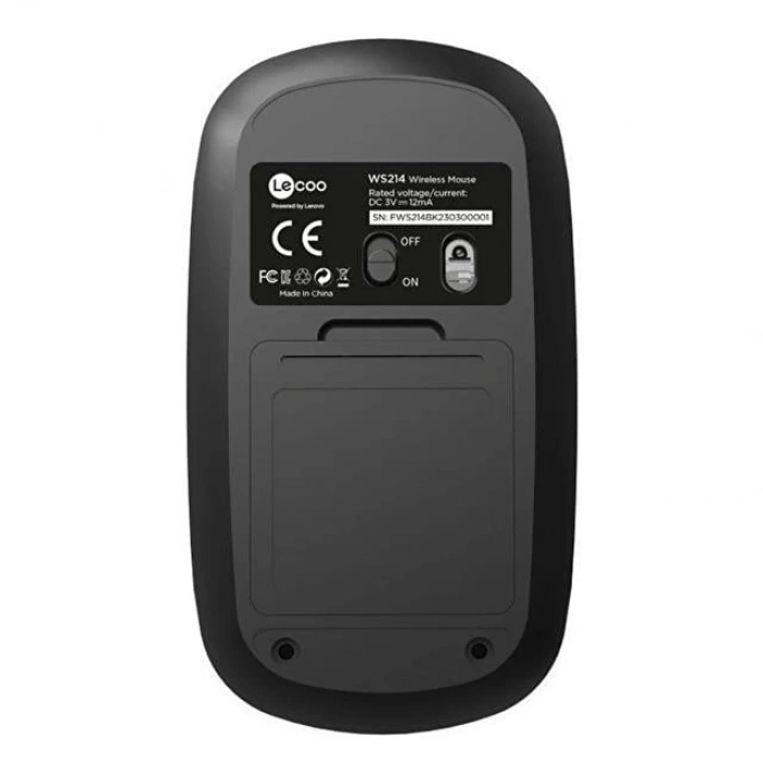 Lenovo Lecoo WS214 2.4GHz Kablosuz 1200DPI Siyah Optik Mouse