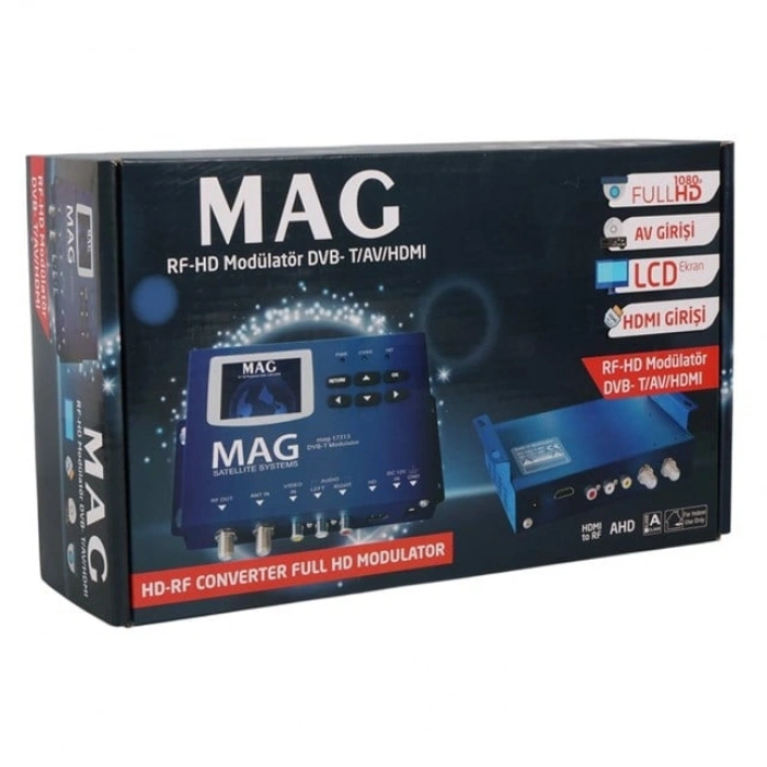 Mag MG-17313 Lcd Ekranlı Hd-Rf Converter Full Hd Dvb-T Encoder Modülatör (Dvb-T/Av/HDMI)