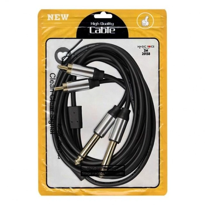 Magicvoice LD398 2x 6.3 Mm Mono Erkek - 2x Rca Erkek 3 Metre Kablo
