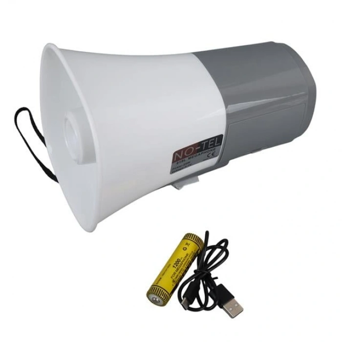 No-Tel 918L Bluetooth-Usb-Siren-Ses Kayıt Özelikli Dahili Bataryalı 25 Watt Mini El Tipi Megafon