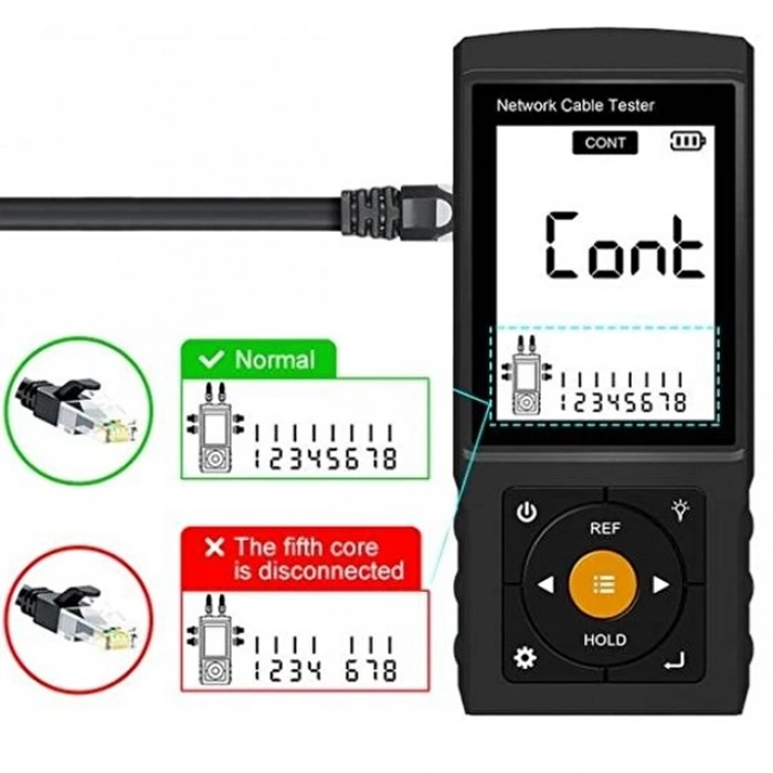 Novacom NVC-LT200 3 Lcd Ekranlı Tdr Metraj - Pse Voltaj - Network Kablo Test Cihazı