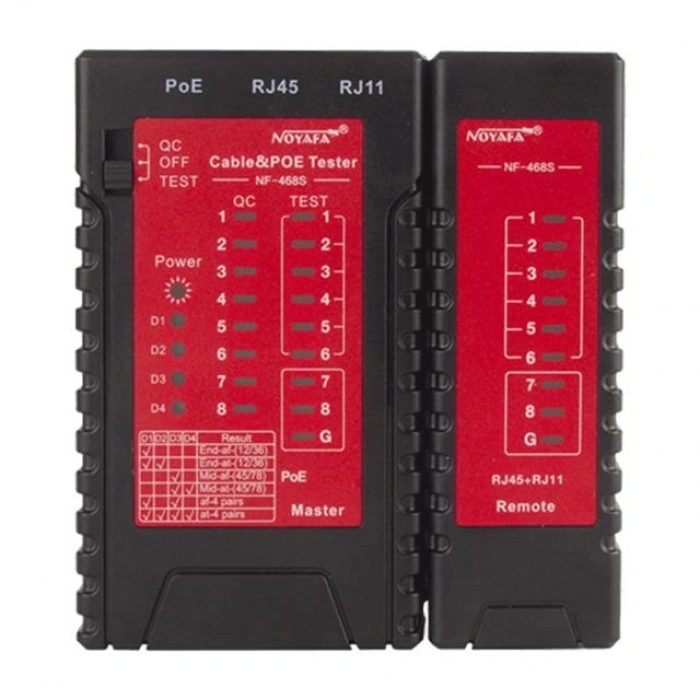 Noyafa NF-468S Rj45-Rj11-Poe Destekli Çok Fonksiyonlu Ağ Telefon Kablosu Test Cihazı