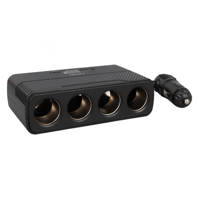 Olesson 2014 12-24V Type-C + USB-A Girişli 120W 80cm Kablolu 4lü Araç Çakmak Çoklayıcı