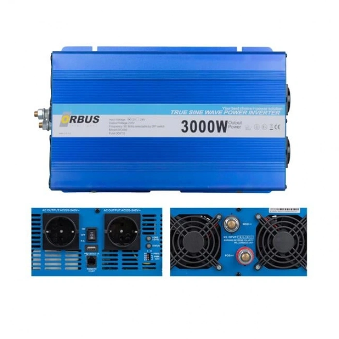 Orbus 12 Volt 3000 Watt Tam Sinüs İnvertör