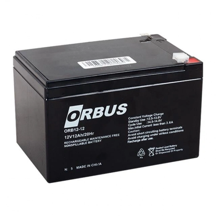 Orbus ORB12-12 12 Volt 12 Amper Kuru Akü (151X98X95 Mm)