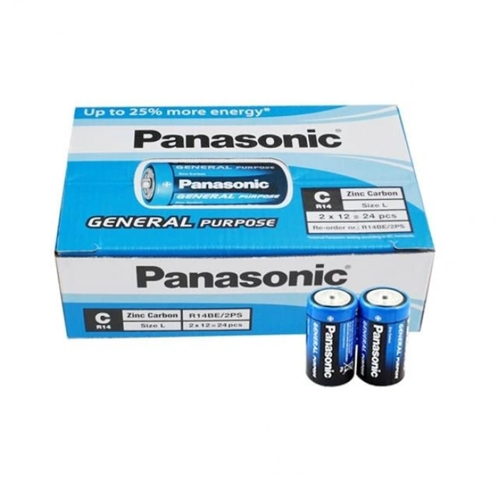 Panasonic R14BE/2PS Manganez Orta C Boy Pil (24lü Paket)