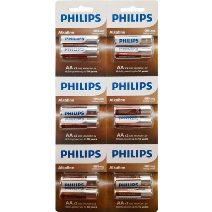 Philips AA Alkalin Kalem Pil 12li Kartela