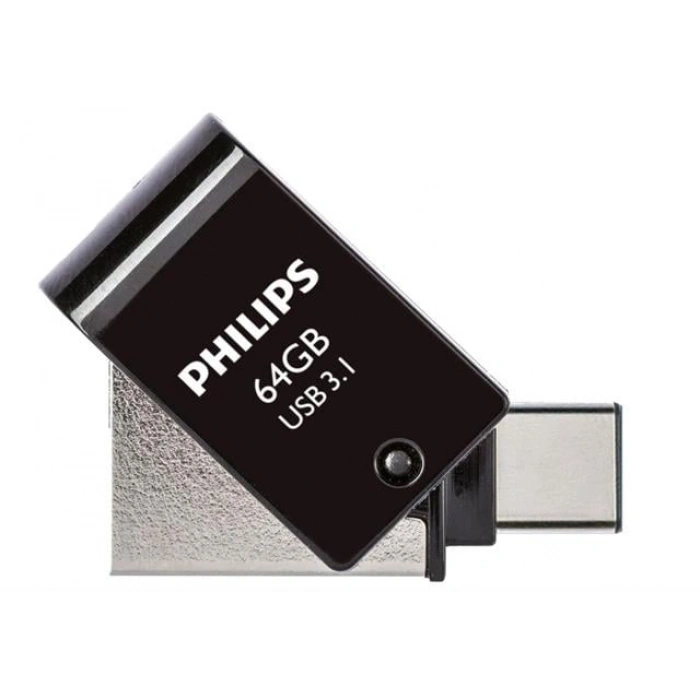 Philips FM64DC152B/00 64Gb 2 IN 1 TYPE-C/USB 3.1 Siyah Gri USB Flash Bellek