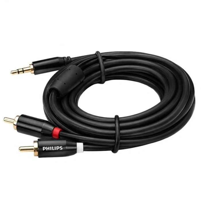 Philips SWR2121B/93 3.5mm Stereo 2 RCA AUX Ses Kablosu 3 Metre Hi-Fi