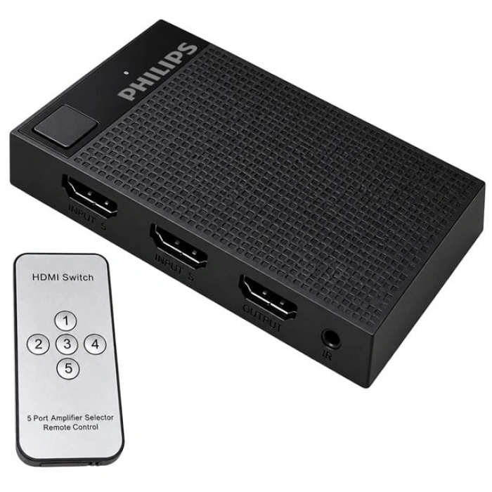 Philips SWV9023D/93 5-Giriş 1-Çıkış 4K HDMI Switch (Seçici)