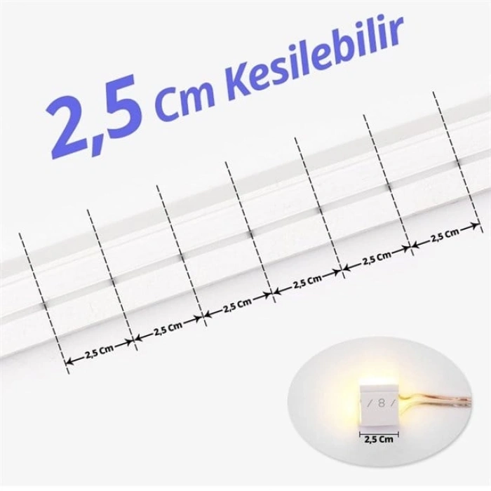 PowerMaster PM-5290 Silikon Kaplama 12 Volt 100 Metre Pembe Neon Led Şerit Aydınlatma
