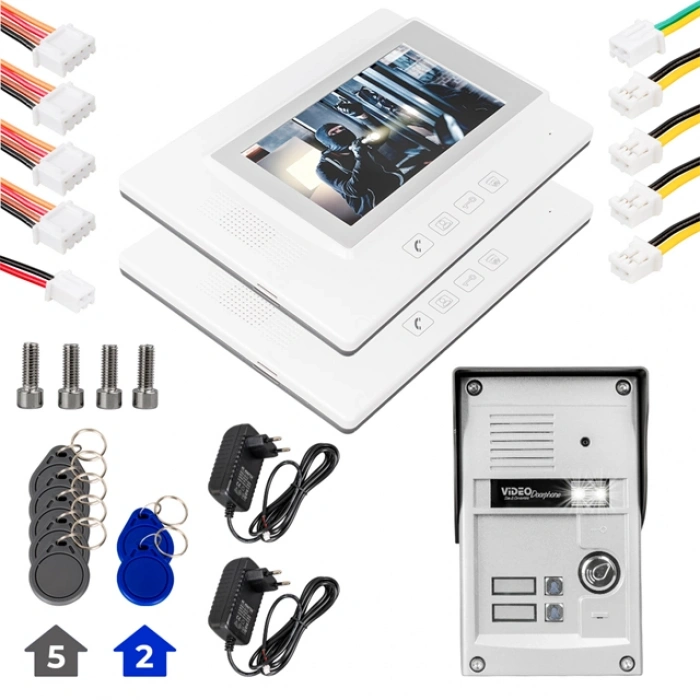 PowerMaster 37T2 2 Daire 7 NFC Destekli Görüntülü Kapı Zili Interkom Akıllı Ev Güvenliği Sistemi