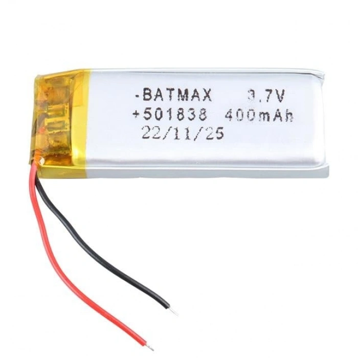 Powermaster PM-27007 3.7V 400mAh 501838 Soketsiz Lityum Polimer (Li-Po) Batarya Şarj Edilebilir Pil