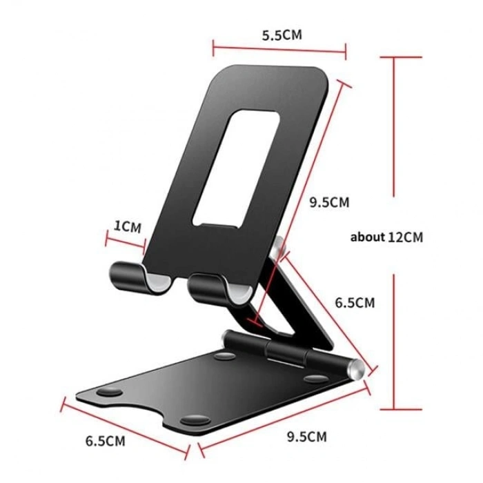 Powermaster A30 Masaüstü Metal Telefon Stand Tutacağı Çift Eksenli Katlanabilir