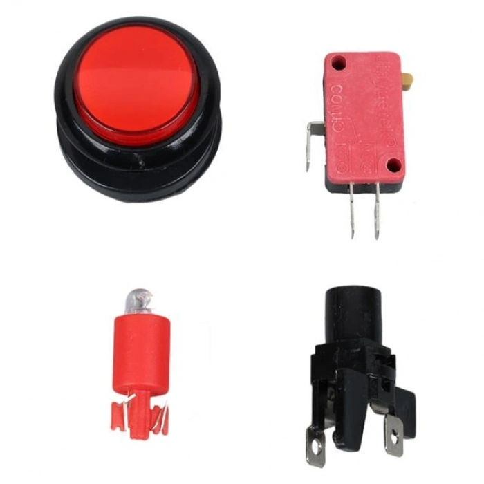 Powermaster IC-180J-1 Atari Butonu 12V Ledli Kafa Çapı 24mm Delik Çapı 24mm